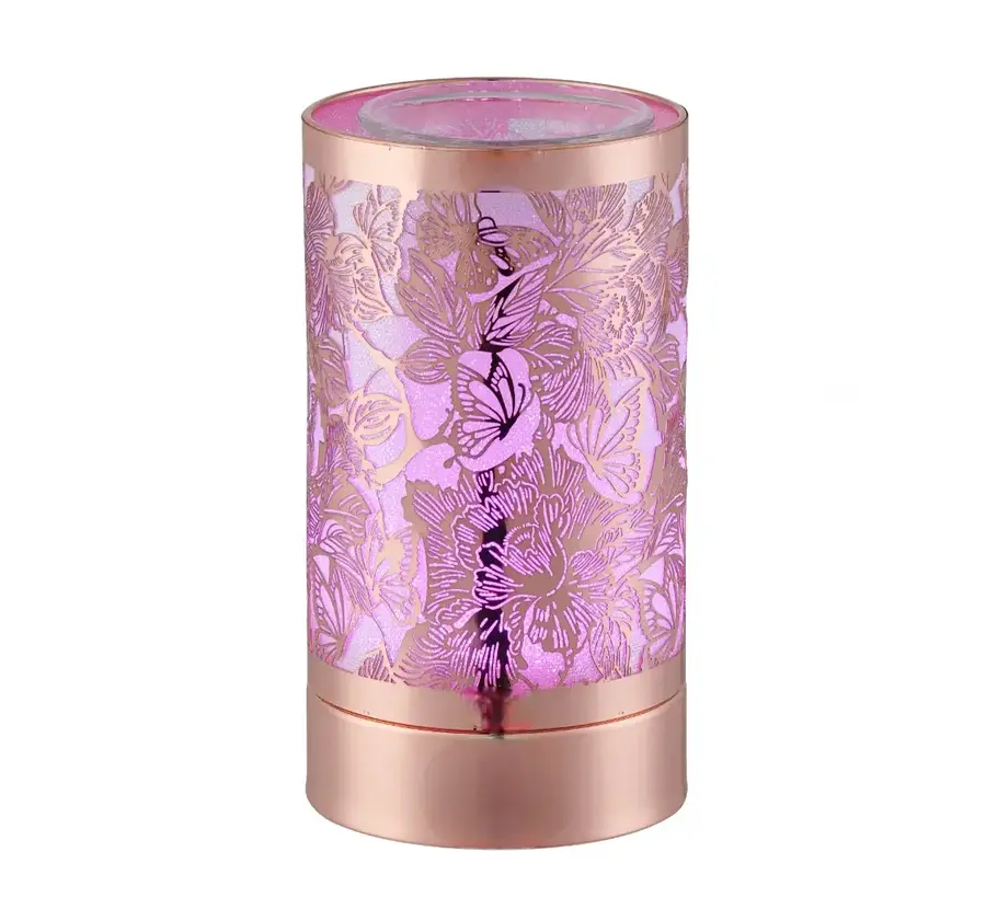 Rose Gold Butterfly & Roses - LED 8 Colour Changing Warmer