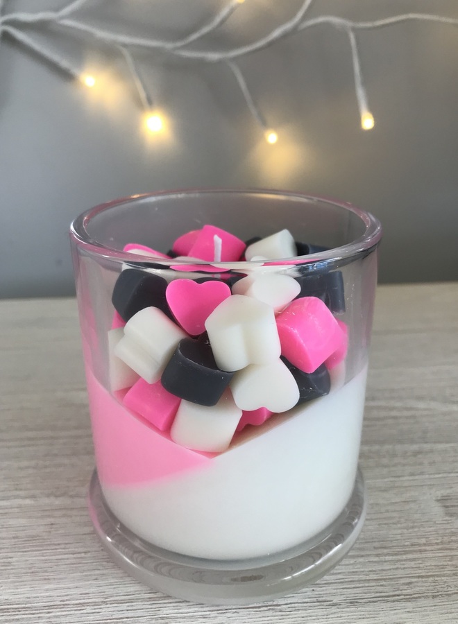Pre-loved Glass Canister with Glass Lid & Mini Hearts