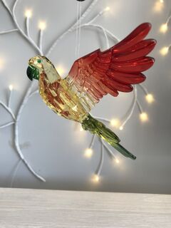 Rainbow Krystal Hanging Parrots | Highland Creations