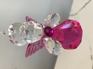 Rainbow Krystal Pink Hanging Angel with Halo