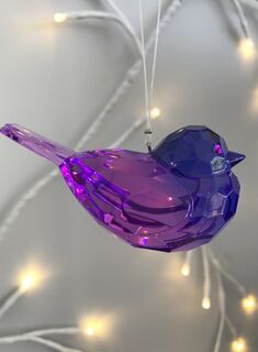 Rainbow Krystal Purple Hanging Bird