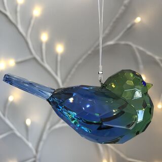 Rainbow Krystal Green/Blue Hanging Bird