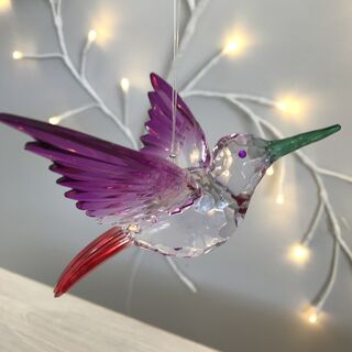 Rainbow-Krystal-Hanging Hummingbird Large - E