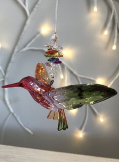 Rainbow Krystal Hanging Hummingbird Small - A
