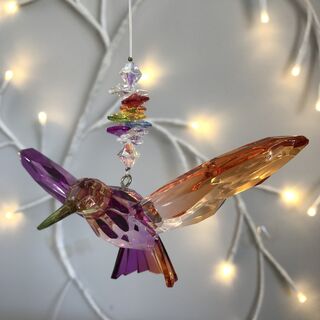 Rainbow Krystal Hanging Hummingbird Small - C
