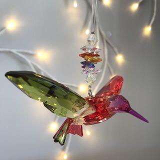 Rainbow Krystal Hanging Hummingbird Small - D