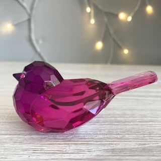 Rainbow Krystal Pink Sitting Bird