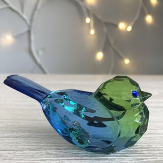 Rainbow Krystal Green/Blue Sitting Bird