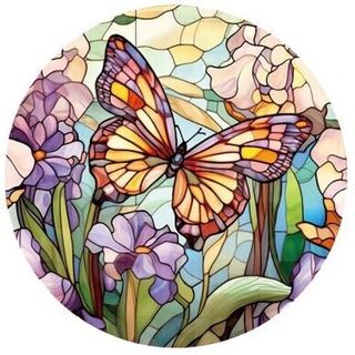 Suncatcher - Butterfly with Flowers - Large