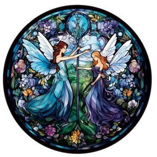 Suncatcher - 2 Fairies - Large