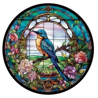 Suncatcher - Bird & Roses - Large