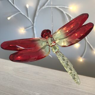Rainbow Krystal Hanging Dragonfly - A