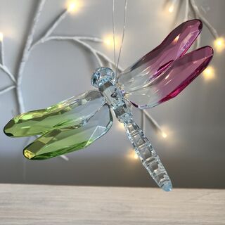 Rainbow Krystal Hanging Dragonfly Pastel - C