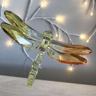 Rainbow Krystal Hanging Dragonfly Pastel - D