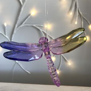 Rainbow Krystal Hanging Dragonfly Pastel - E