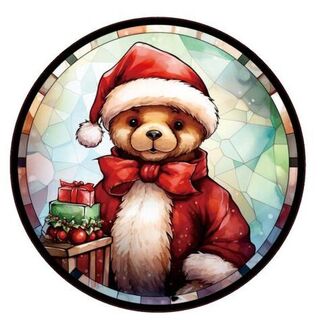 Teddy Santa - Medium - Suncatcher - **Selling at cost**
