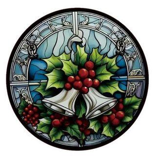 Holly Bells - Large - Suncatcher - **Selling at cost**